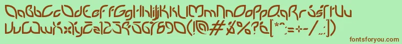 Fonte Petalglyphv1.5 – fontes marrons em um fundo verde