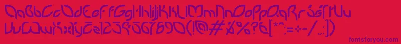 Czcionka Petalglyphv1.5 – fioletowe czcionki na czerwonym tle
