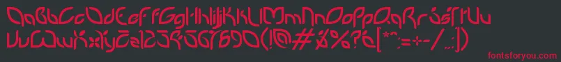フォントPetalglyphv1.5 – 黒い背景に赤い文字