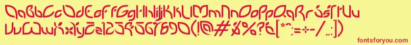 Fonte Petalglyphv1.5 – fontes vermelhas em um fundo amarelo