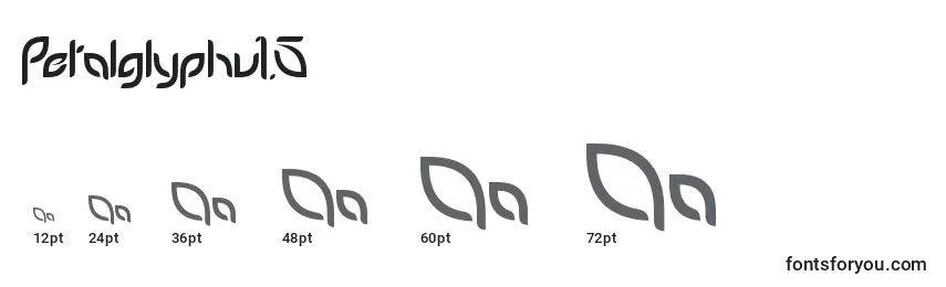 Größen der Schriftart Petalglyphv1.5