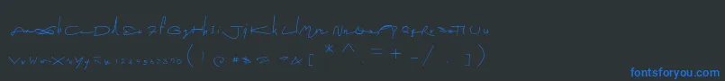 PicabloFentier-fontti – siniset fontit mustalla taustalla