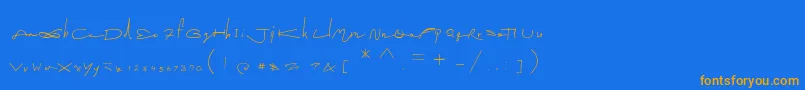 PicabloFentier Font – Orange Fonts on Blue Background