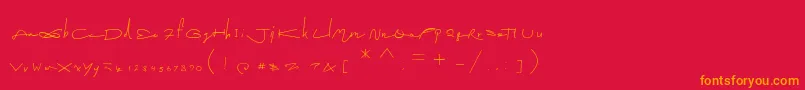 PicabloFentier Font – Orange Fonts on Red Background