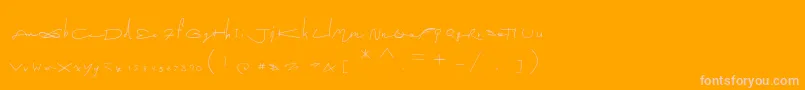 PicabloFentier-Schriftart – Rosa Schriften auf orangefarbenem Hintergrund