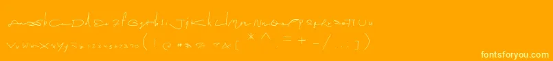 PicabloFentier-fontti – keltaiset fontit oranssilla taustalla