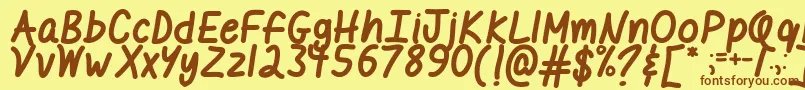 MfILikeItBold Font – Brown Fonts on Yellow Background
