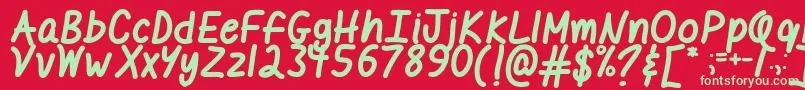 MfILikeItBold Font – Green Fonts on Red Background