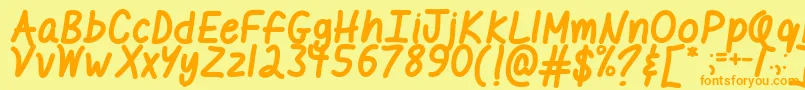 MfILikeItBold Font – Orange Fonts on Yellow Background