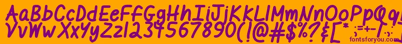 MfILikeItBold Font – Purple Fonts on Orange Background