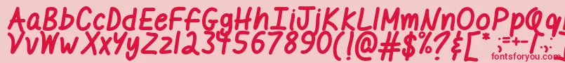 MfILikeItBold Font – Red Fonts on Pink Background