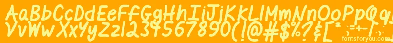 MfILikeItBold Font – Yellow Fonts on Orange Background