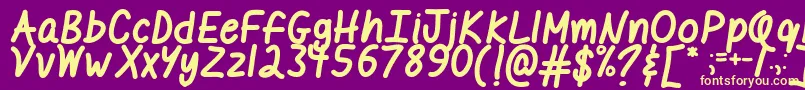 MfILikeItBold Font – Yellow Fonts on Purple Background