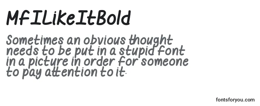 Review of the MfILikeItBold Font