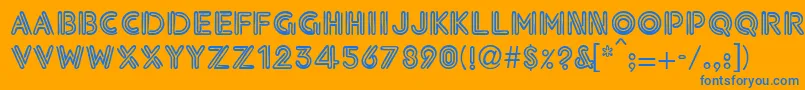 EtronicdbNormal Font – Blue Fonts on Orange Background