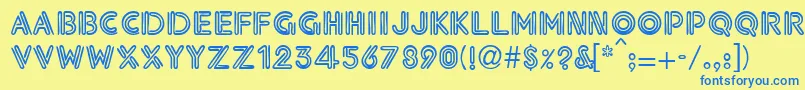Czcionka EtronicdbNormal – niebieskie czcionki na żółtym tle