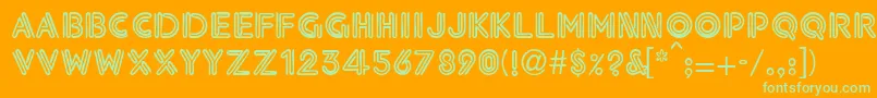 EtronicdbNormal Font – Green Fonts on Orange Background