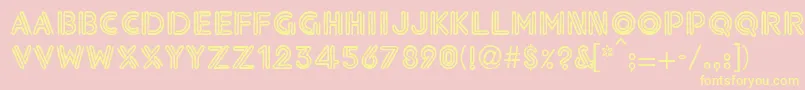 Fonte EtronicdbNormal – fontes amarelas em um fundo rosa