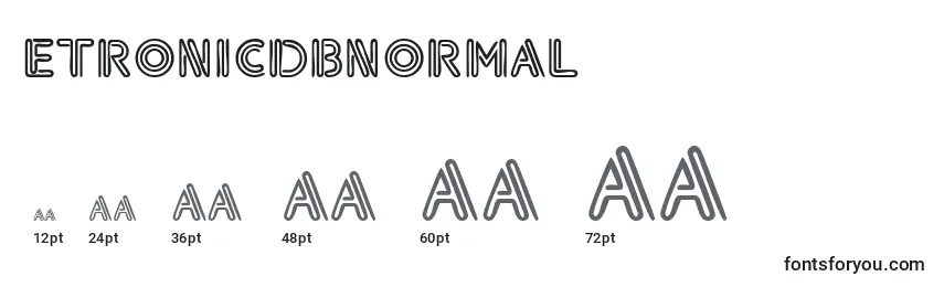 Размеры шрифта EtronicdbNormal