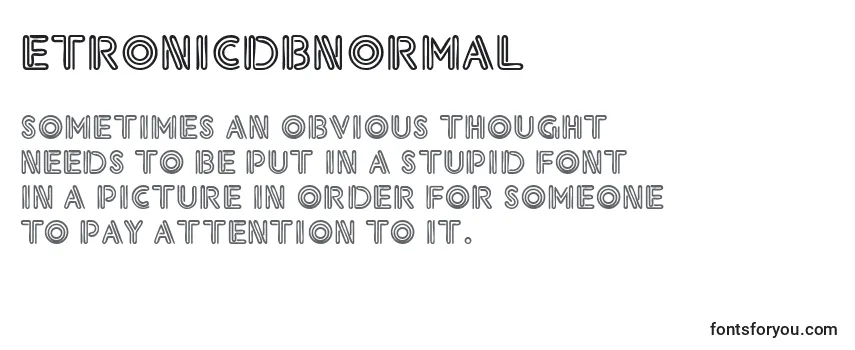 Review of the EtronicdbNormal Font