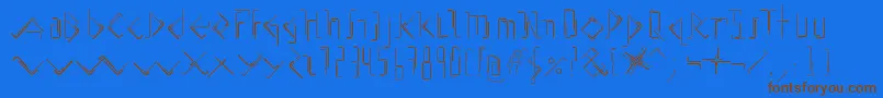 AllenKeysBeta01-Schriftart – Braune Schriften auf blauem Hintergrund