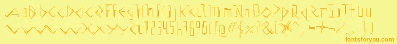 AllenKeysBeta01 Font – Orange Fonts on Yellow Background