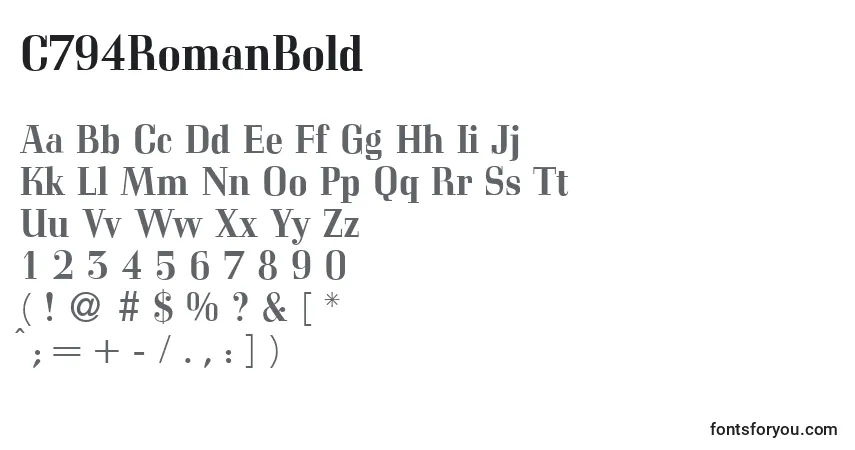Czcionka C794RomanBold – alfabet, cyfry, specjalne znaki