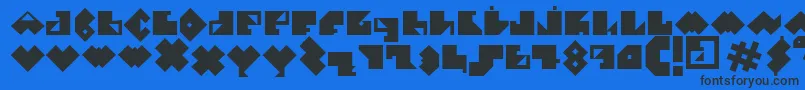 ElPececitoDefharo-Schriftart – Schwarze Schriften auf blauem Hintergrund