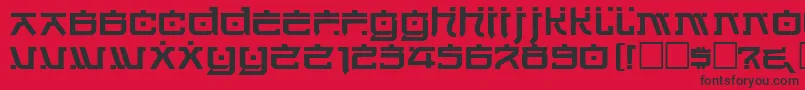 Fonte Cortin – fontes pretas em um fundo vermelho