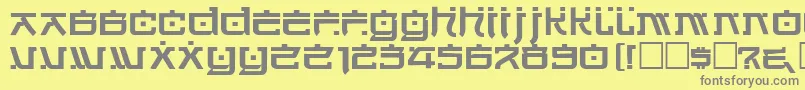 Cortin-fontti – harmaat kirjasimet keltaisella taustalla