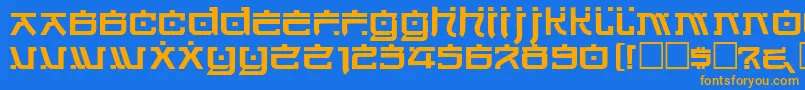 Cortin Font – Orange Fonts on Blue Background