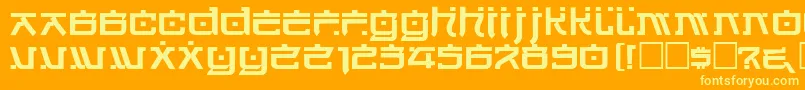 フォントCortin – オレンジの背景に黄色の文字