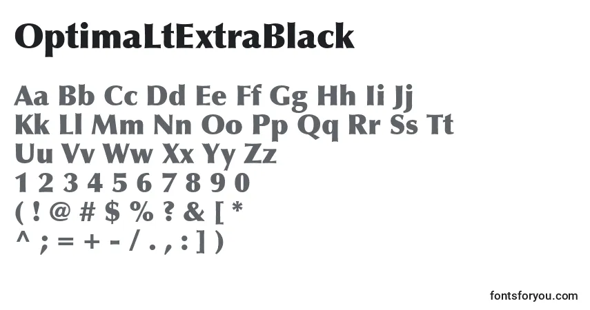 Schriftart OptimaLtExtraBlack – Alphabet, Zahlen, spezielle Symbole