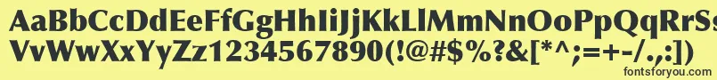 OptimaLtExtraBlack Font – Black Fonts on Yellow Background