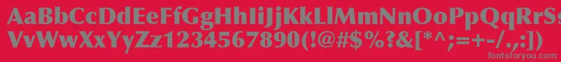 OptimaLtExtraBlack Font – Gray Fonts on Red Background