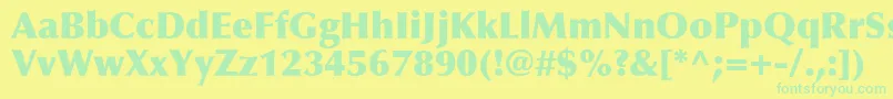 OptimaLtExtraBlack Font – Green Fonts on Yellow Background