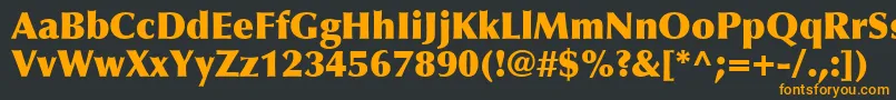 フォントOptimaLtExtraBlack – 黒い背景にオレンジの文字