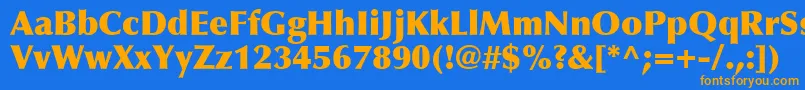 OptimaLtExtraBlack Font – Orange Fonts on Blue Background