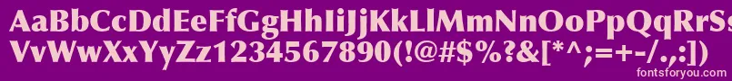 OptimaLtExtraBlack Font – Pink Fonts on Purple Background