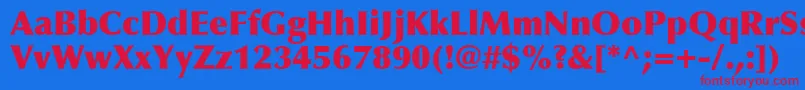 OptimaLtExtraBlack Font – Red Fonts on Blue Background