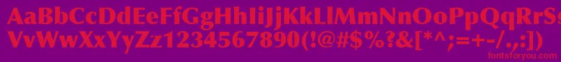 フォントOptimaLtExtraBlack – 紫の背景に赤い文字