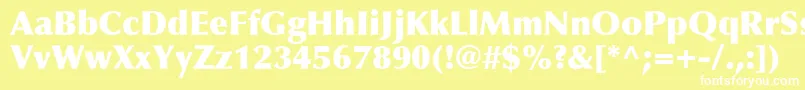 OptimaLtExtraBlack Font – White Fonts on Yellow Background