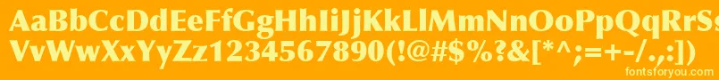 OptimaLtExtraBlack Font – Yellow Fonts on Orange Background