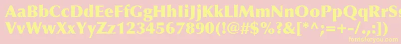 OptimaLtExtraBlack Font – Yellow Fonts on Pink Background