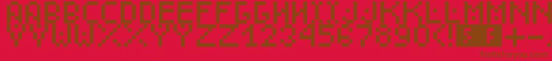 Fonte DudeCmon – fontes marrons em um fundo vermelho