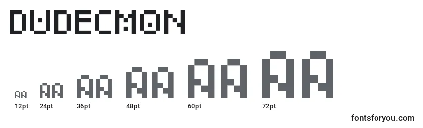 Размеры шрифта DudeCmon