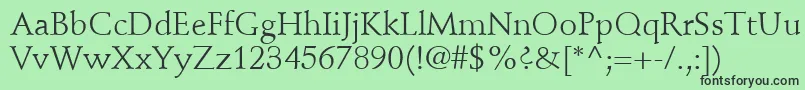 Шрифт StempelSchneidlerLtRoman – чёрные шрифты на зелёном фоне