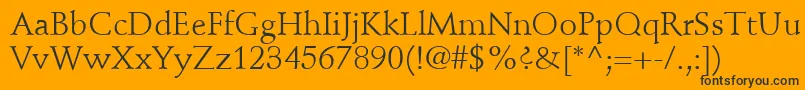 StempelSchneidlerLtRoman-fontti – mustat fontit oranssilla taustalla
