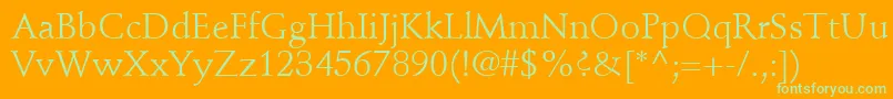 StempelSchneidlerLtRoman Font – Green Fonts on Orange Background