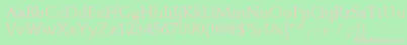 StempelSchneidlerLtRoman-fontti – vaaleanpunaiset fontit vihreällä taustalla